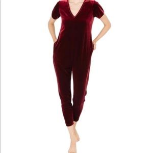 Smash & Tess Sunday Velvet Romper in Merry Merlot - XS